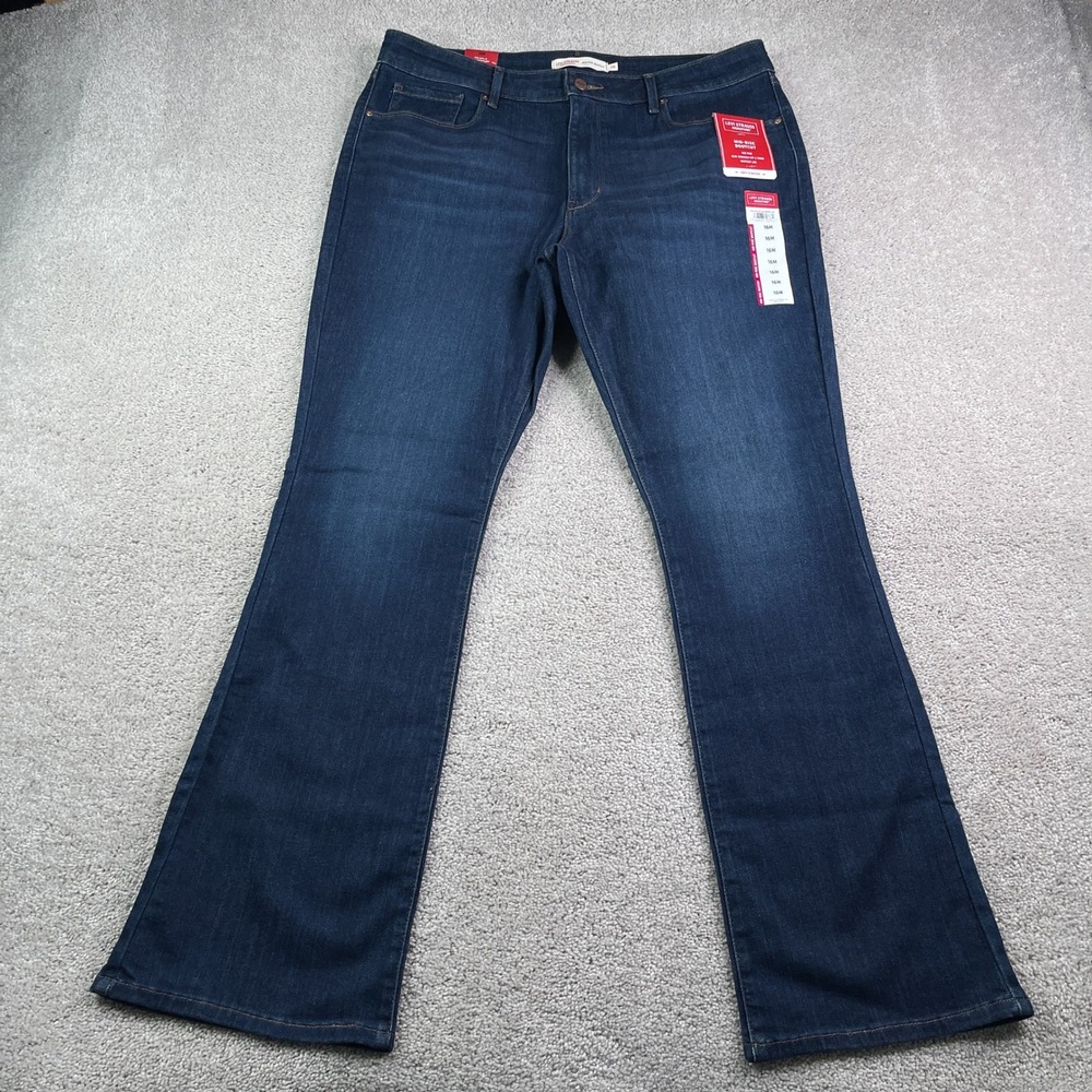 NEW Levi Strauss Jeans Womens 16 Blue Signature Mid Rise Bootcut Denim NWT